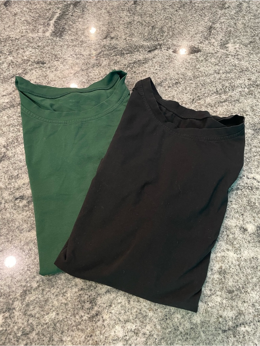 Bundle (XL) Women's Emerald Green and Black Cap Sleeve Shirts (2)